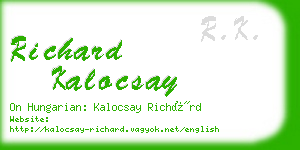 richard kalocsay business card